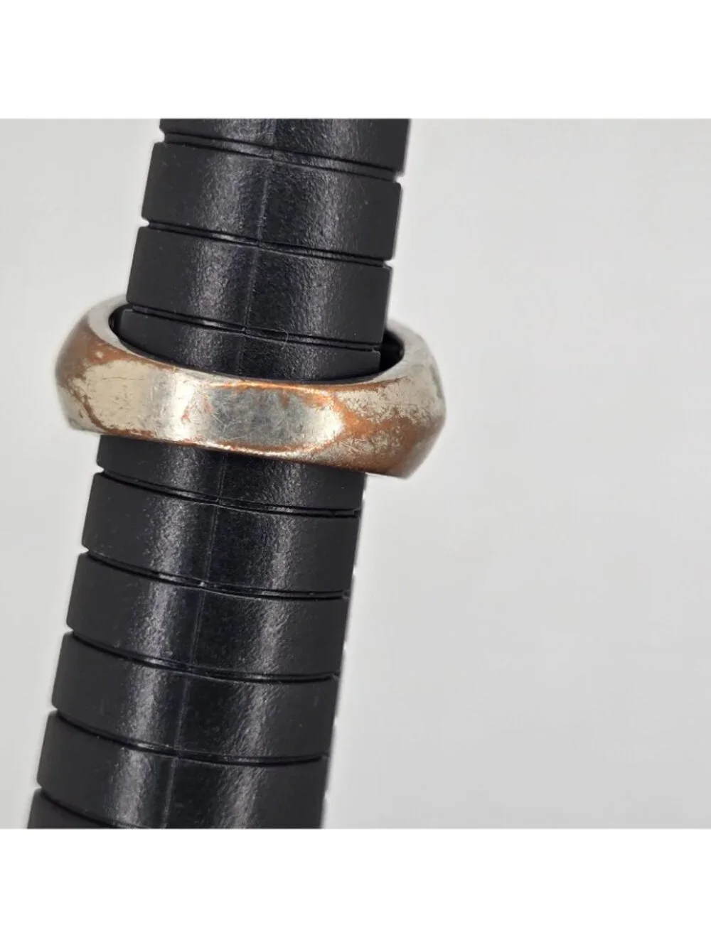Vintage Silver-Tone Cocktail Ring Large Clear Center Stone Baguette Accents Size